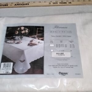 Florence Embroidered Tablecloth - Ecru